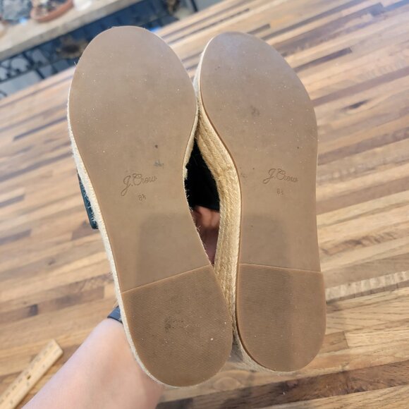 J.Crew Black Leather Platform Espadrille Sandal/Slide Style #AN868 - Picture 12 of 14